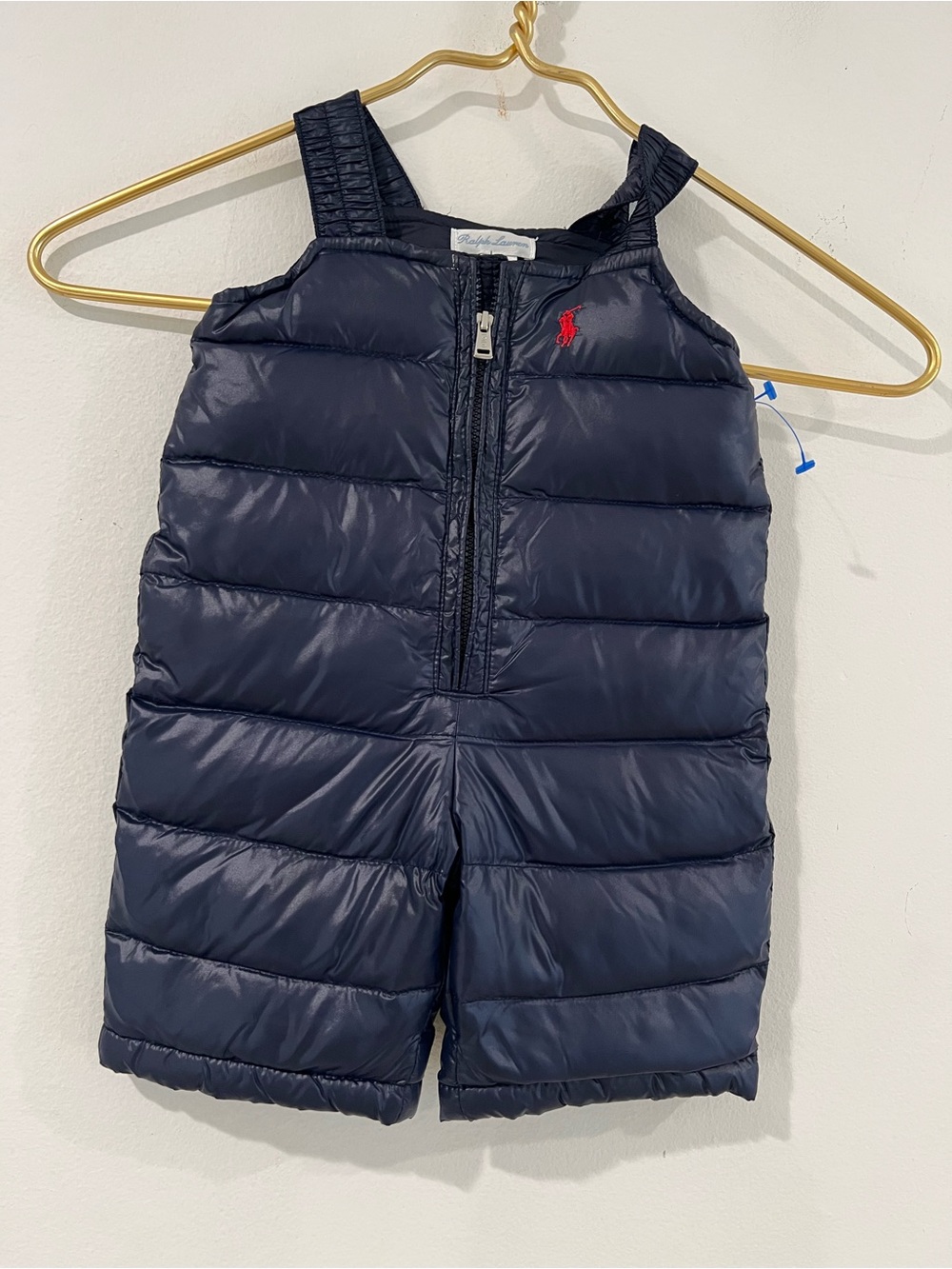 Ralph Lauren Navy Puffer Kids' Snow Overalls NB